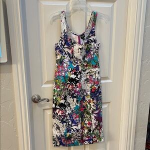 Nicole Miller Multicolor Floral Midi Dress